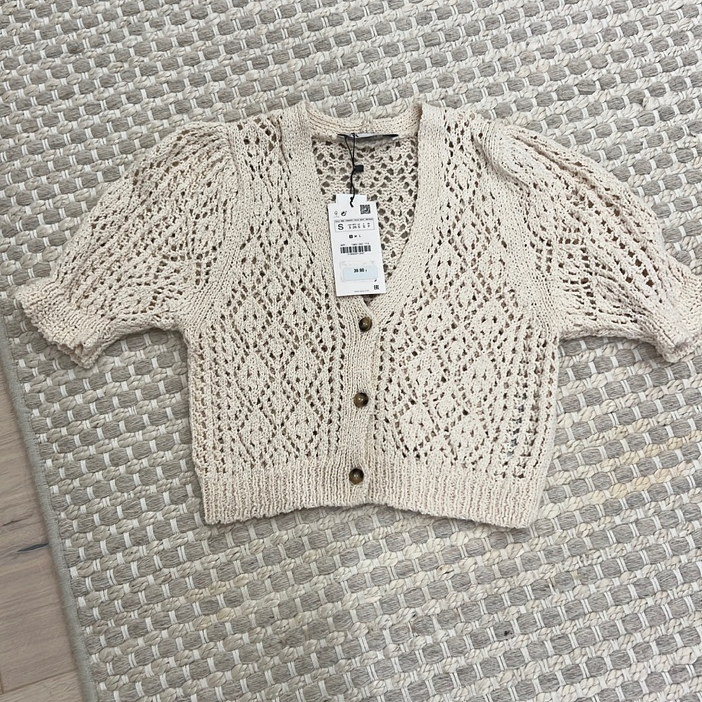 Zara crochet cardigan sz s